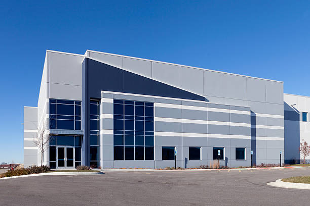 Warehouse building with a blue sky warehouse building with a blue sky